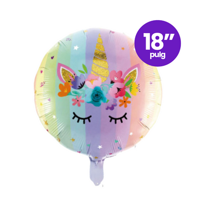 Globo Foil Redondo 18" Unicornio