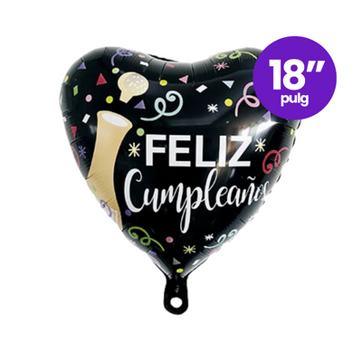 Globo Foil Corazón Feliz Cumpleaños