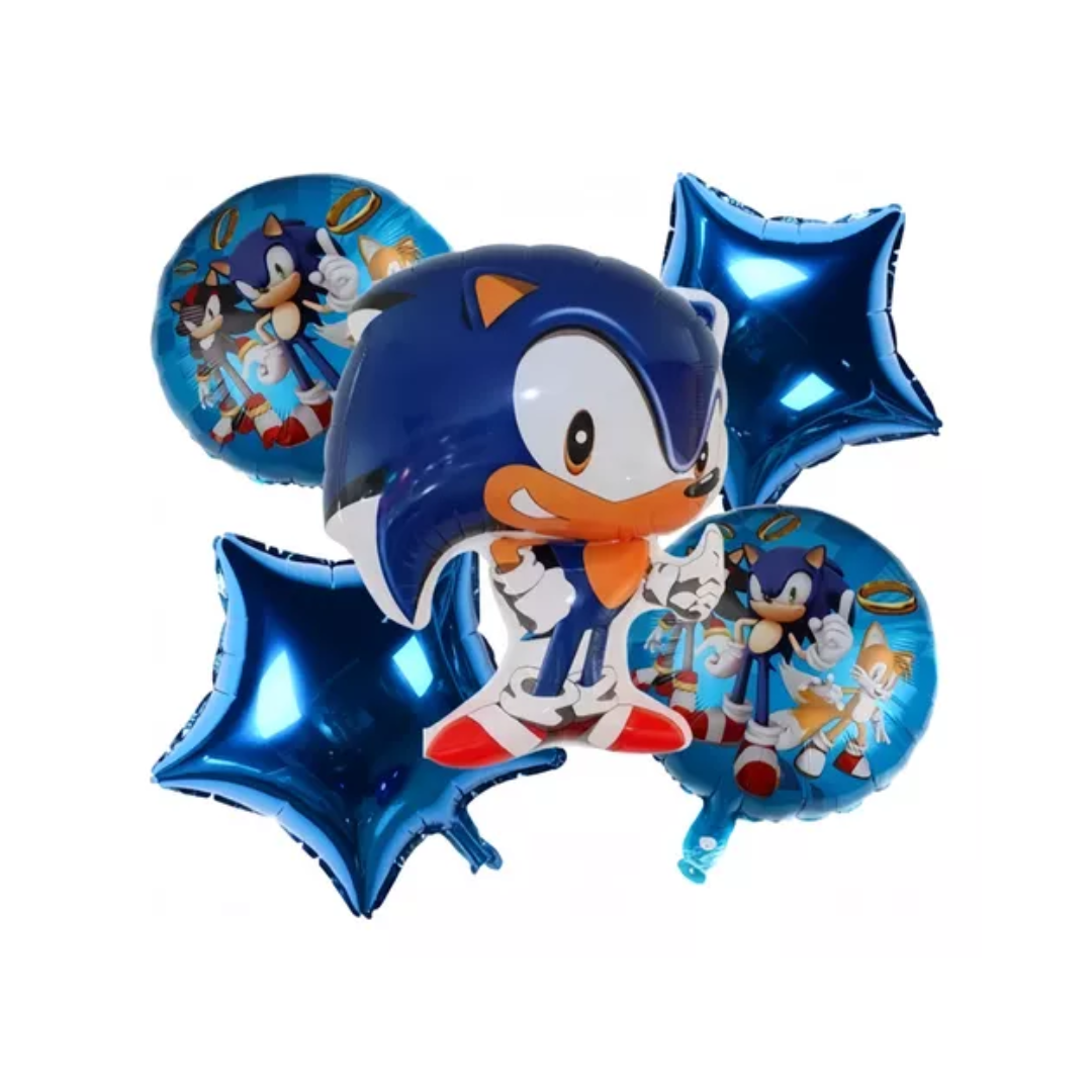 KIT SET 5 GLOBOS SONIC - San Jorge Party