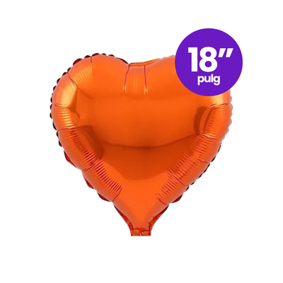 Globo Foil Corazón Naranja