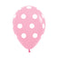 GLOBOS SEMPERTEX R12 DISEÑO POLKA DOTS ROSADO 009 C/50 - San Jorge Party